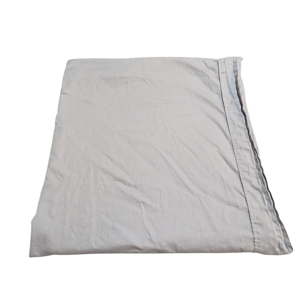 Pottery Barn Cal King Flat Sheet Cotton Grey Natural Fibers Neutral Minimalism